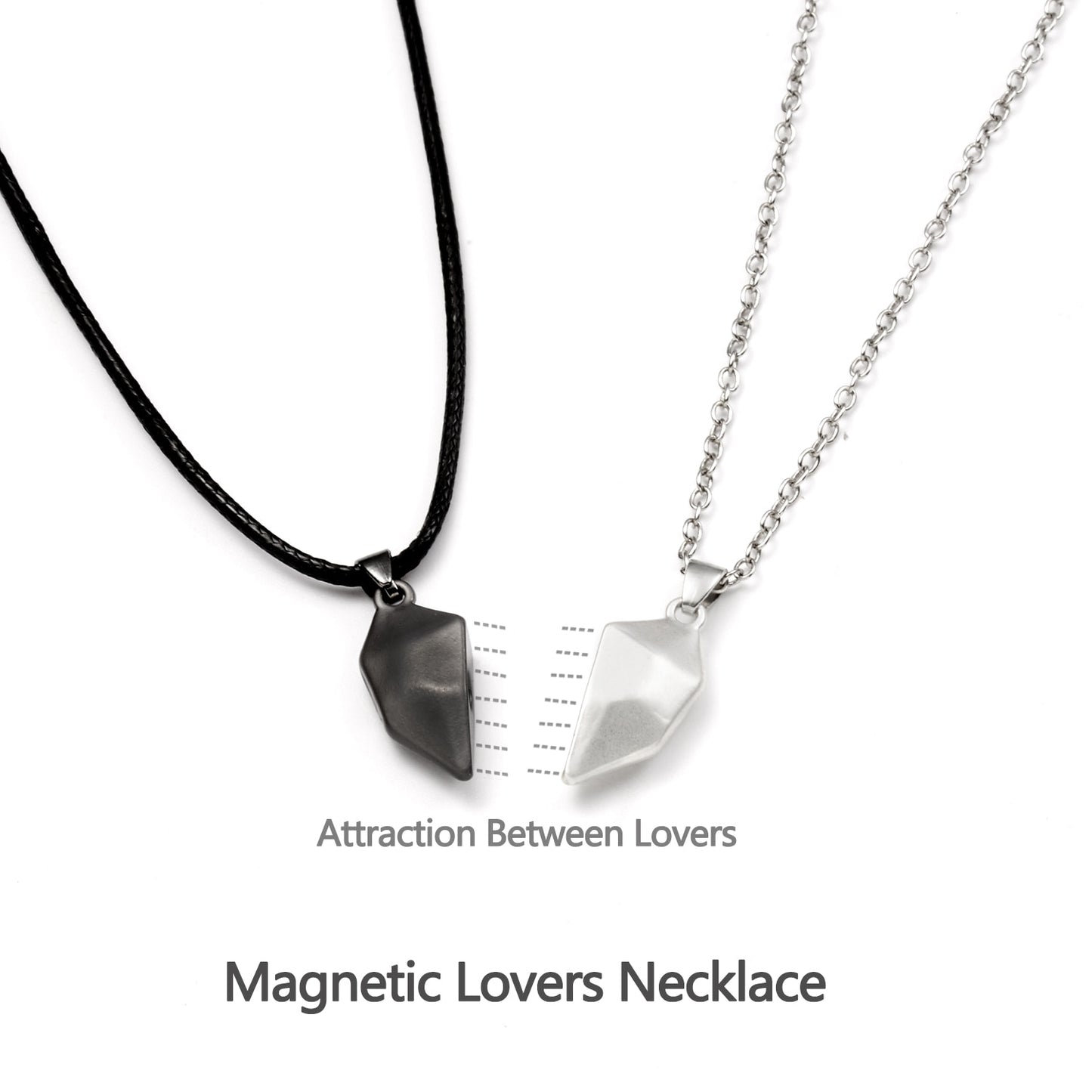 2Pcs Magnetic Couple Necklace Lover Heart Distance Paired Pendant Projection Necklaces For Women Jewelry Valentine&#39;s Day Gift