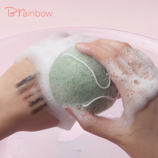 Brainbow 1piece Konjac Sponge Beauty Essentials 100% Natural Konjac Puff Facial Pore Cleaner Washing Sponge Face Skin Care Tools