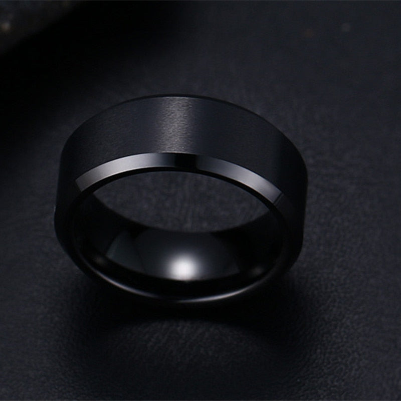 2017 Fashion Charm Jewelry ring men stainless steel Black Rings For Women