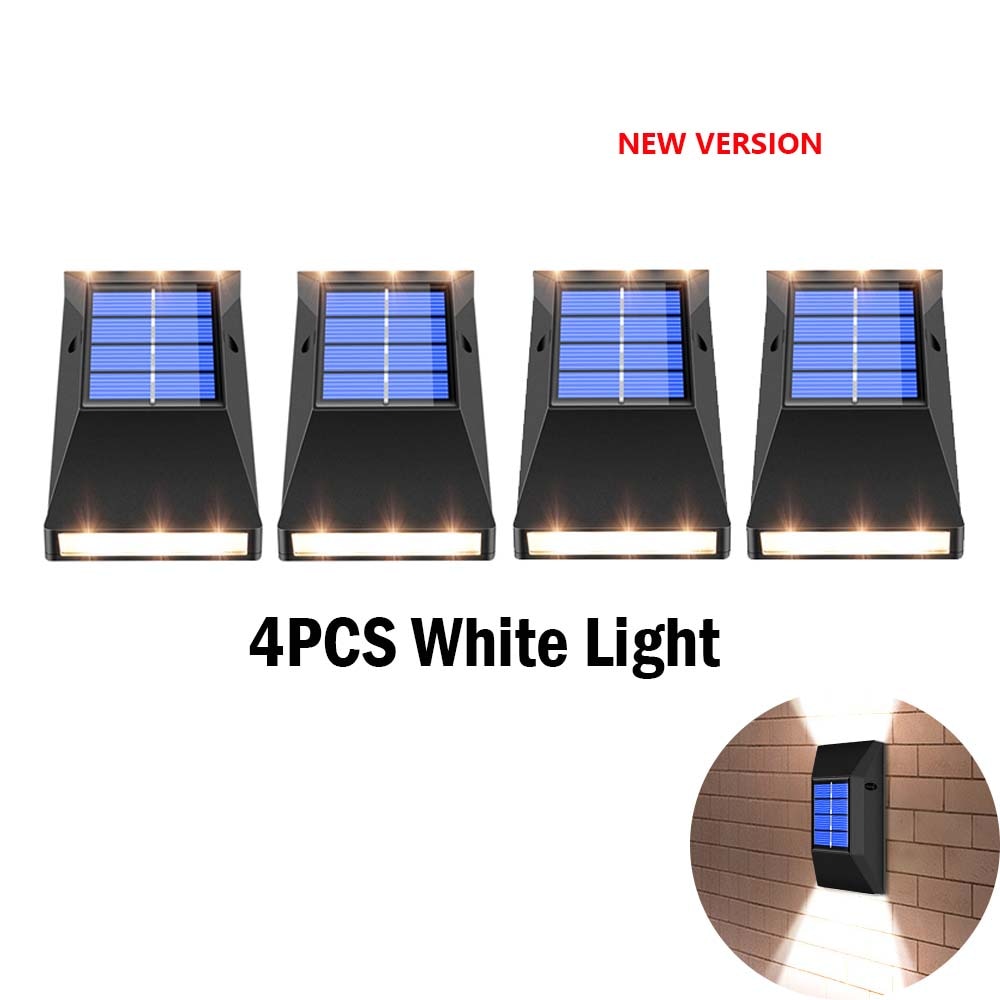 4 PACK Solar LED Light Outdoor Waterproof Garden Light Solar Powered Sconces Wall Lamps LED Garden Lights Outdoor Solar Lamp